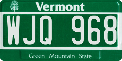 VT license plate WJQ968