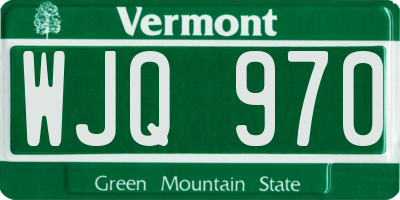 VT license plate WJQ970