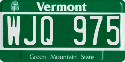 VT license plate WJQ975