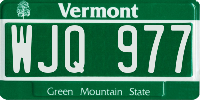 VT license plate WJQ977