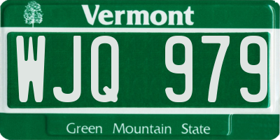VT license plate WJQ979
