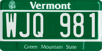 VT license plate WJQ981