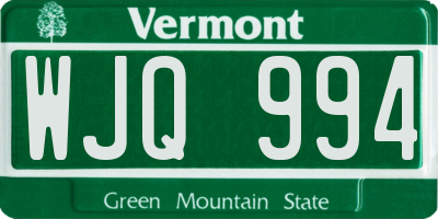 VT license plate WJQ994