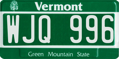 VT license plate WJQ996
