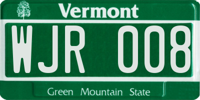 VT license plate WJR008