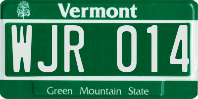 VT license plate WJR014