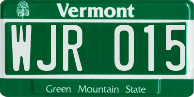 VT license plate WJR015