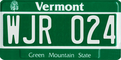 VT license plate WJR024
