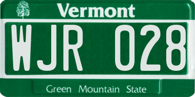 VT license plate WJR028