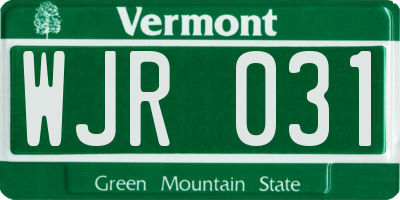 VT license plate WJR031