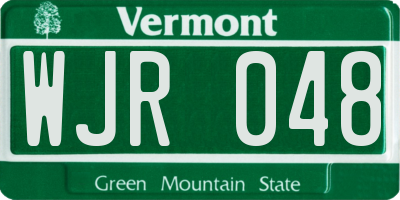 VT license plate WJR048