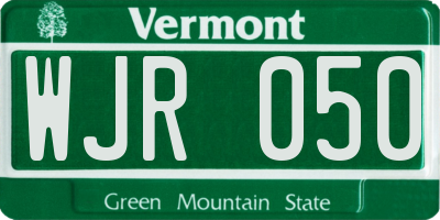 VT license plate WJR050