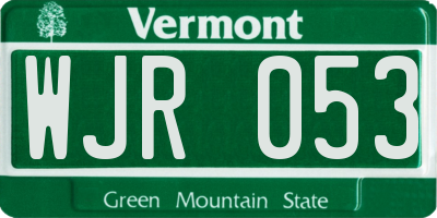 VT license plate WJR053