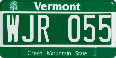VT license plate WJR055