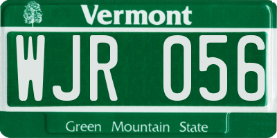 VT license plate WJR056