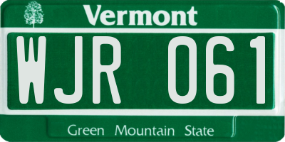 VT license plate WJR061