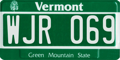 VT license plate WJR069