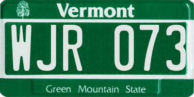 VT license plate WJR073
