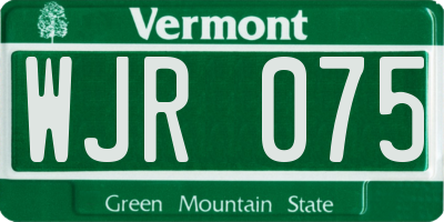 VT license plate WJR075