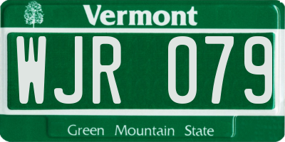 VT license plate WJR079