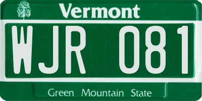 VT license plate WJR081