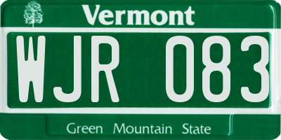 VT license plate WJR083