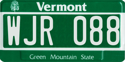 VT license plate WJR088