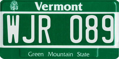 VT license plate WJR089