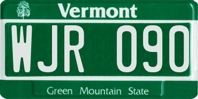 VT license plate WJR090