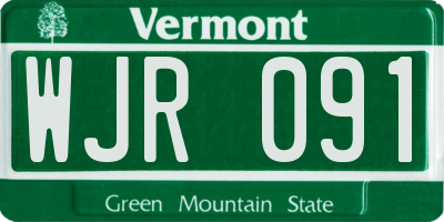 VT license plate WJR091