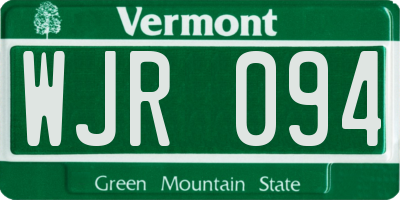 VT license plate WJR094