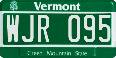 VT license plate WJR095