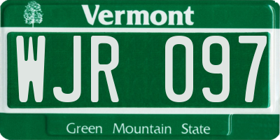VT license plate WJR097