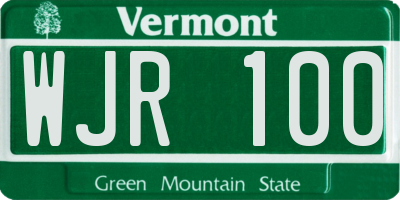 VT license plate WJR100