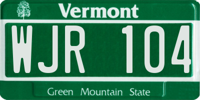 VT license plate WJR104