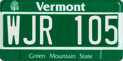 VT license plate WJR105