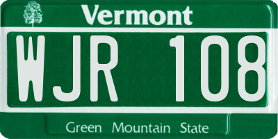 VT license plate WJR108