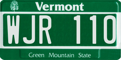 VT license plate WJR110