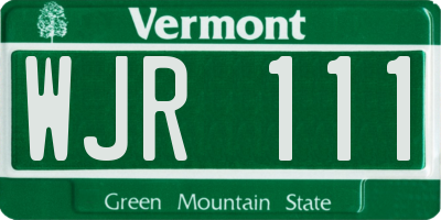 VT license plate WJR111