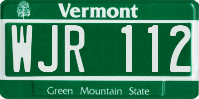 VT license plate WJR112