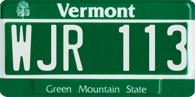 VT license plate WJR113