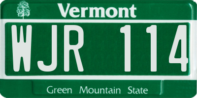 VT license plate WJR114