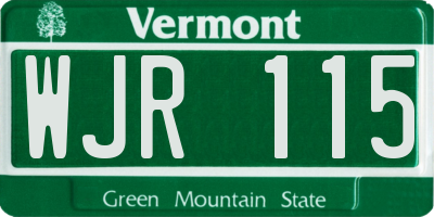 VT license plate WJR115