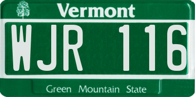 VT license plate WJR116