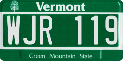 VT license plate WJR119