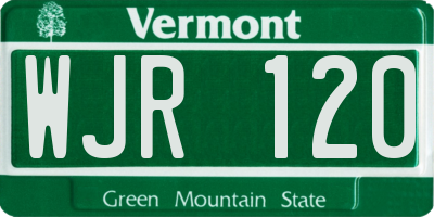 VT license plate WJR120