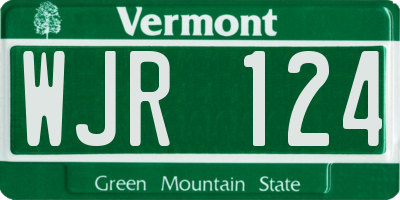 VT license plate WJR124