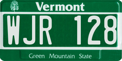 VT license plate WJR128