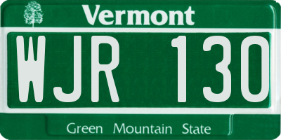 VT license plate WJR130