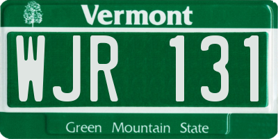 VT license plate WJR131